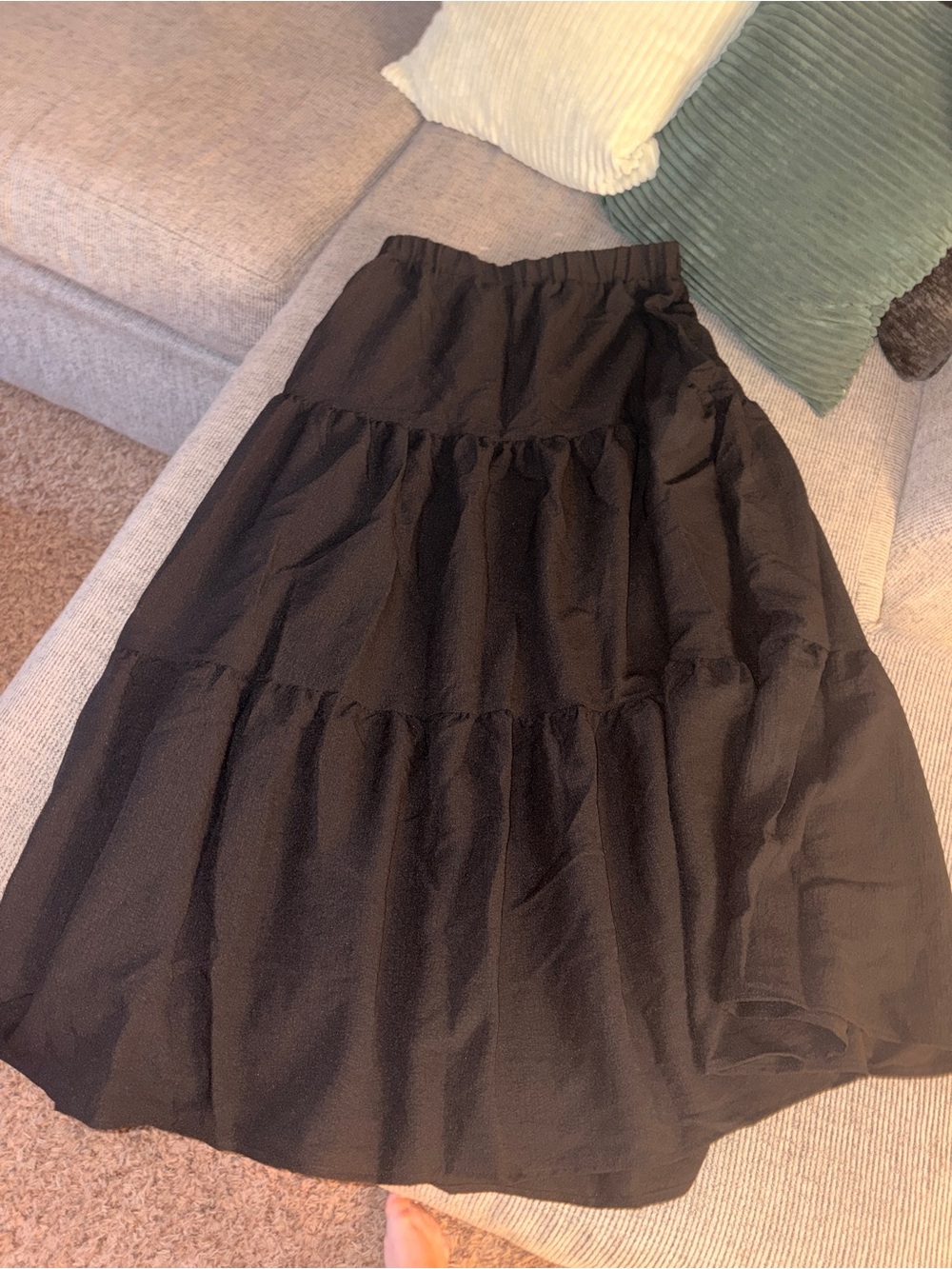 SHEIN Black Tiered Maxi Skirt